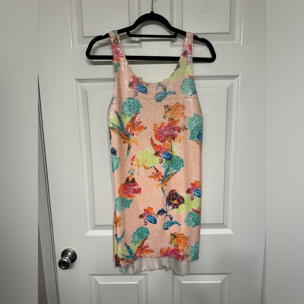 Multicolor sequin low back dress
